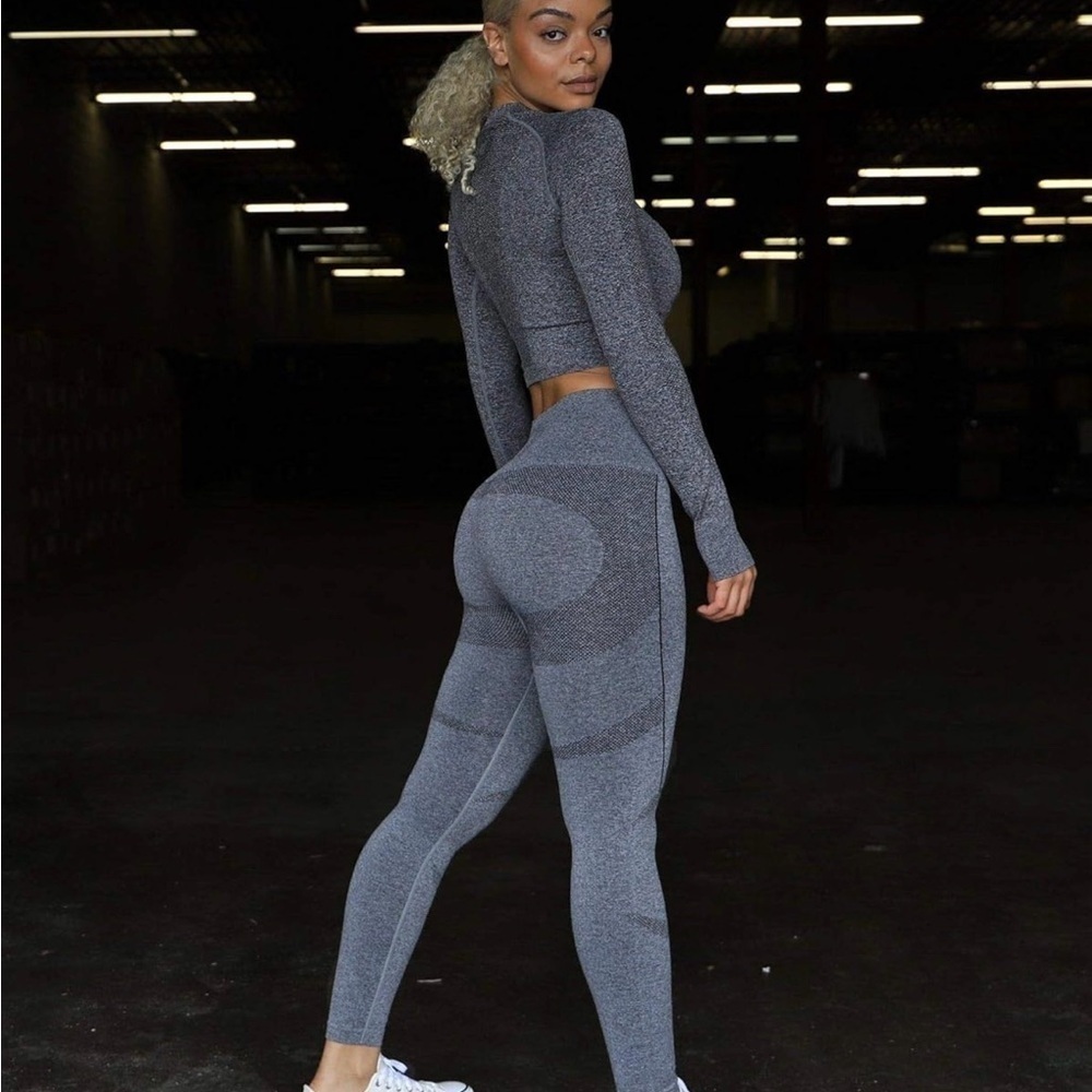 Jed North Gray Leggings with High-Rise Waistband - Picture 3 of 11